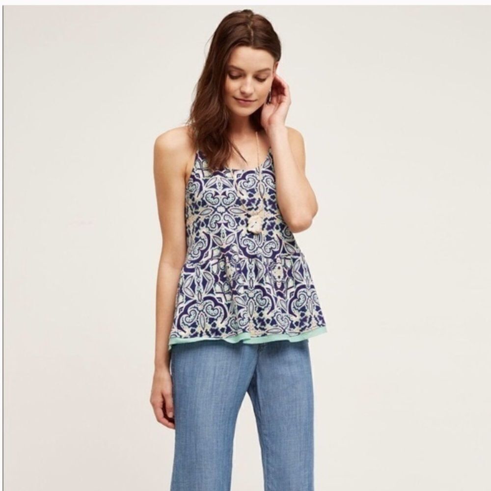 Anthropologie Meadow Rue Paisley Nuria Swing Tank